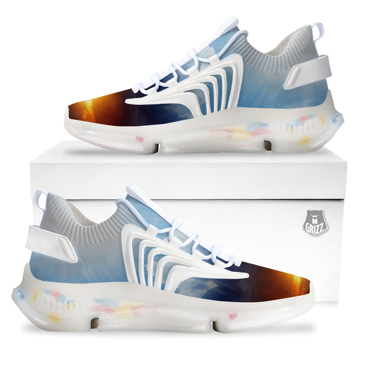 Heaven And Hell Print White Gym Shoes-grizzshop
