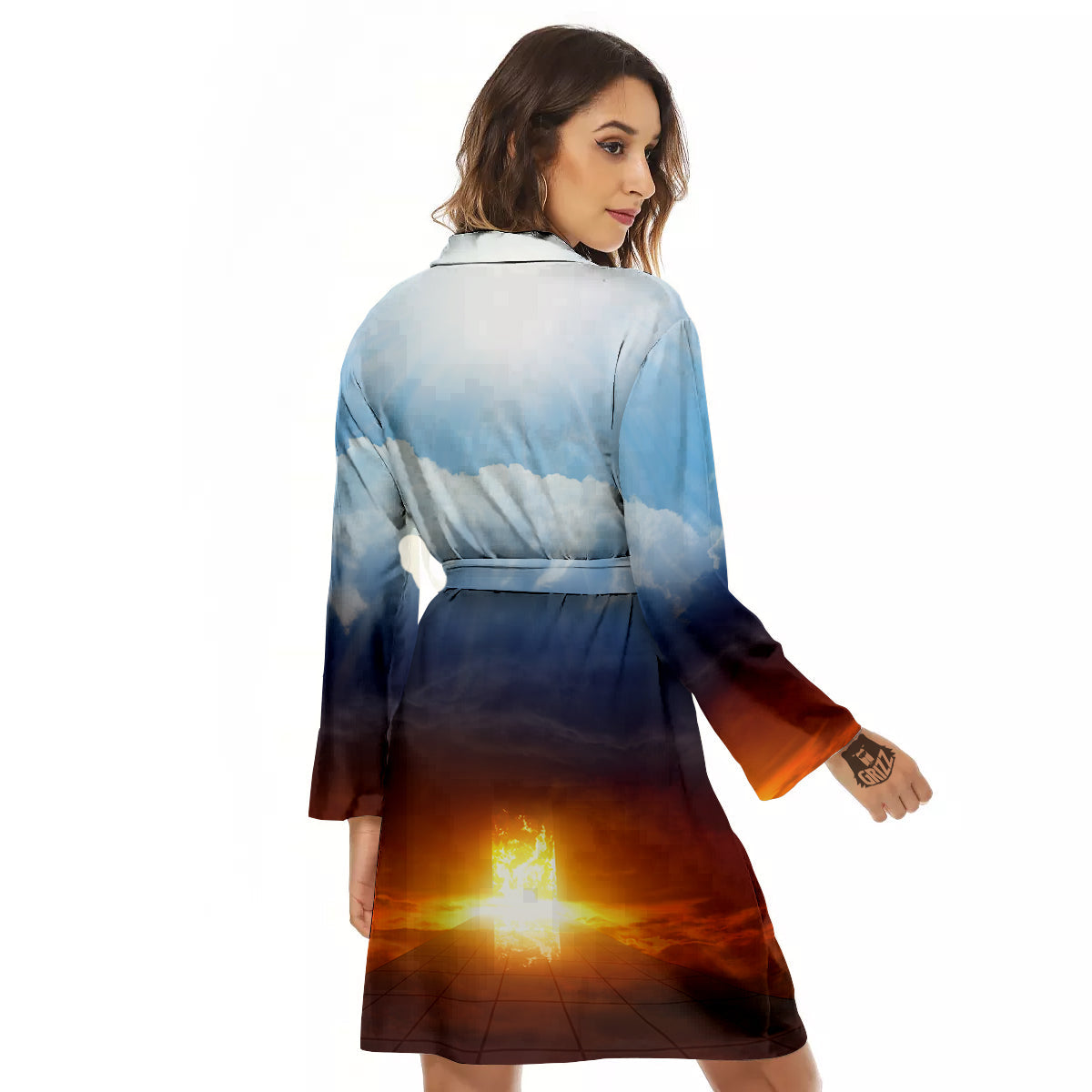 Heaven And Hell Print Women's Robe-grizzshop