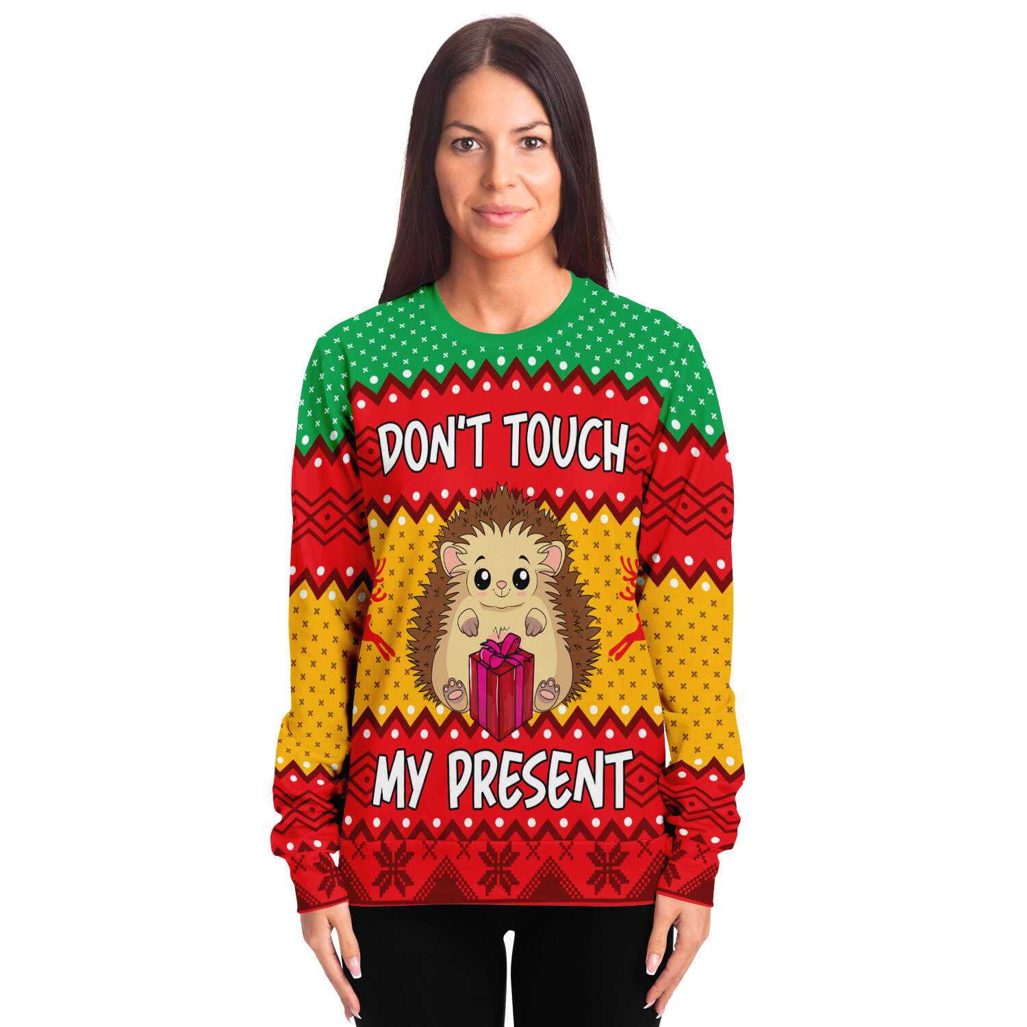 Hedgehog Don't touch my Present Ugly Christmas Sweater-grizzshop