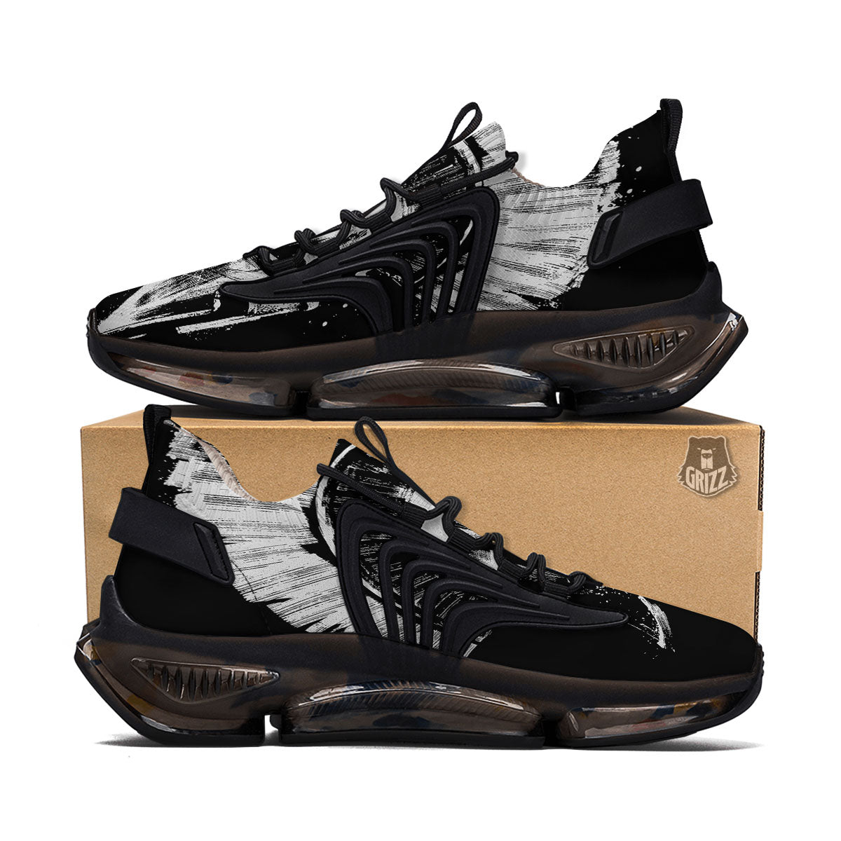 Helmet Ancient Spartan Print Black Gym Shoes-grizzshop