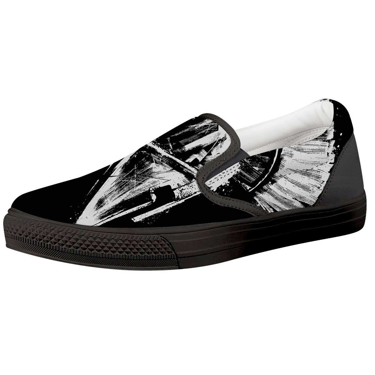 Helmet Ancient Spartan Print Black Slip On Shoes-grizzshop