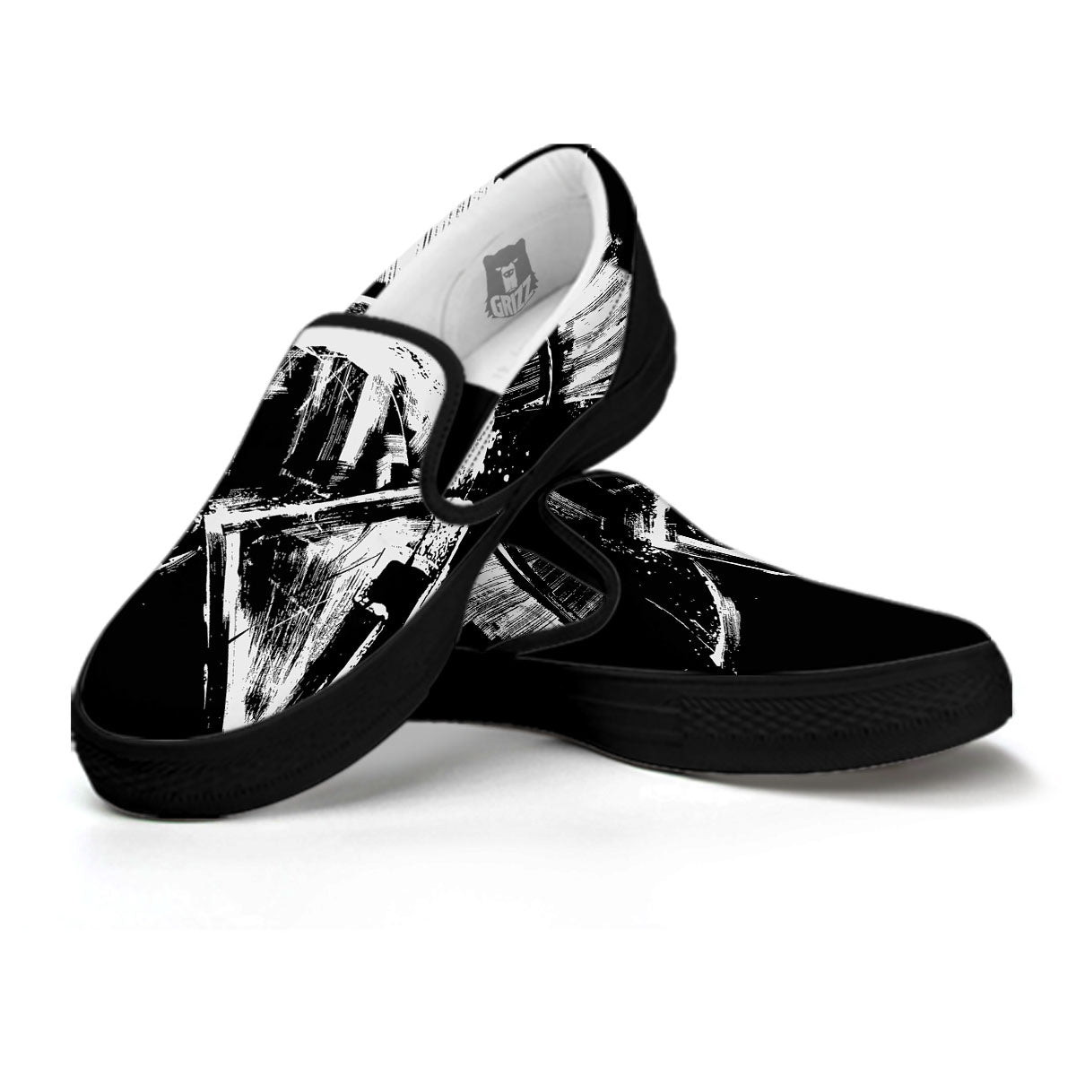 Helmet Ancient Spartan Print Black Slip On Shoes-grizzshop