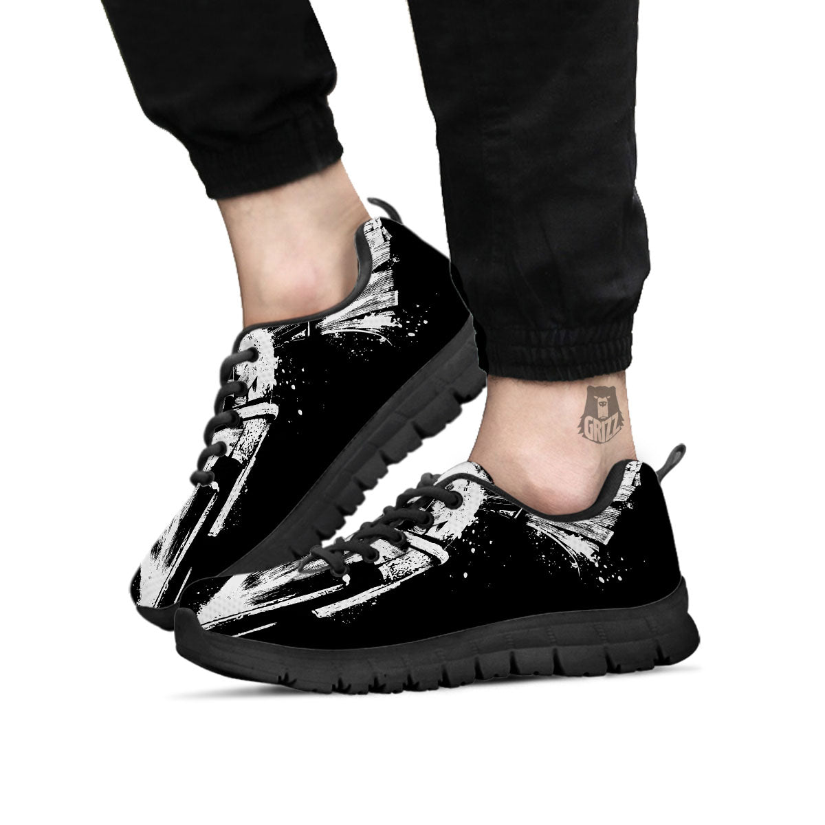 Helmet Ancient Spartan Print Black Sneaker-grizzshop