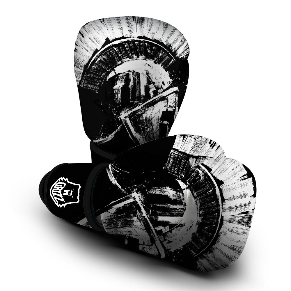 Helmet Ancient Spartan Print Boxing Gloves-grizzshop
