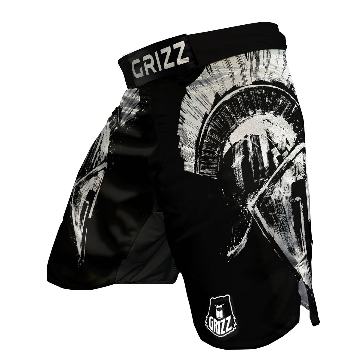 Helmet Ancient Spartan Print MMA Shorts-grizzshop