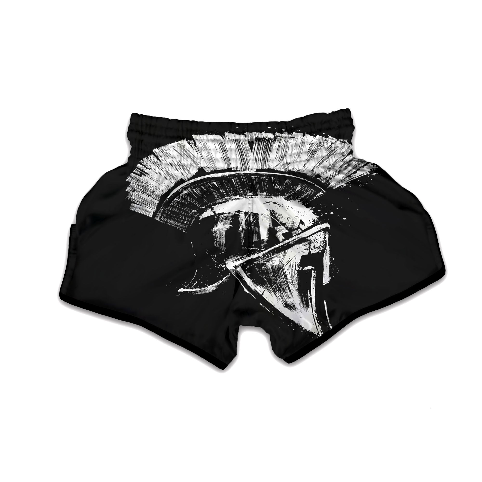 Helmet Ancient Spartan Print Muay Thai Boxing Shorts-grizzshop