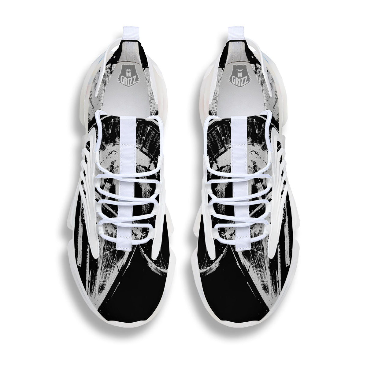 Helmet Ancient Spartan Print White Gym Shoes-grizzshop