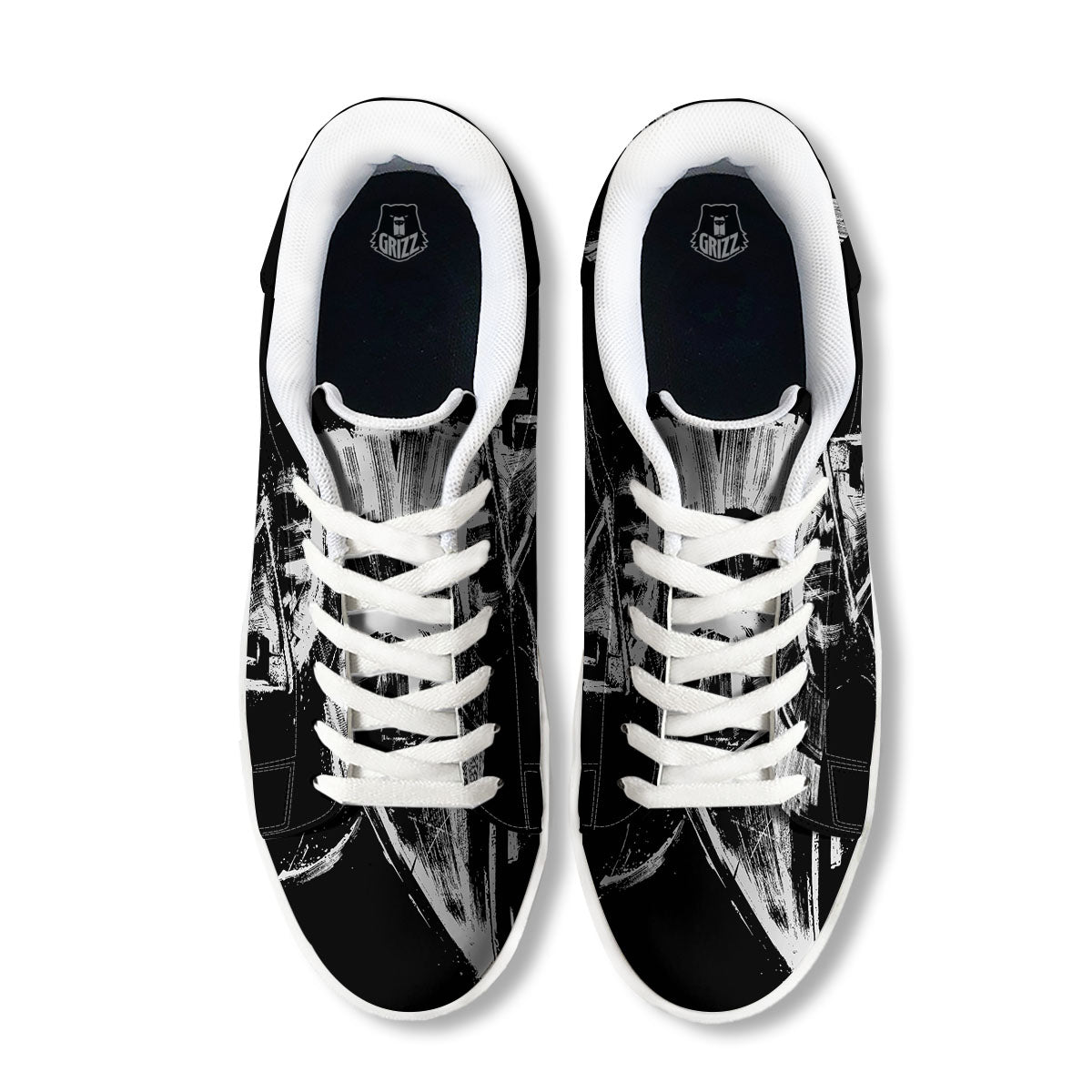 Helmet Ancient Spartan Print White Low Top Sneakers-grizzshop
