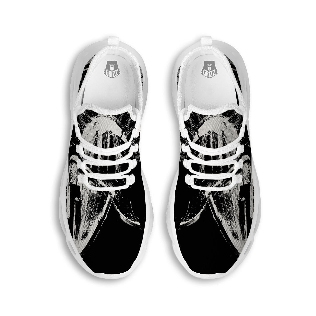 Helmet Ancient Spartan Print White Running Shoes-grizzshop