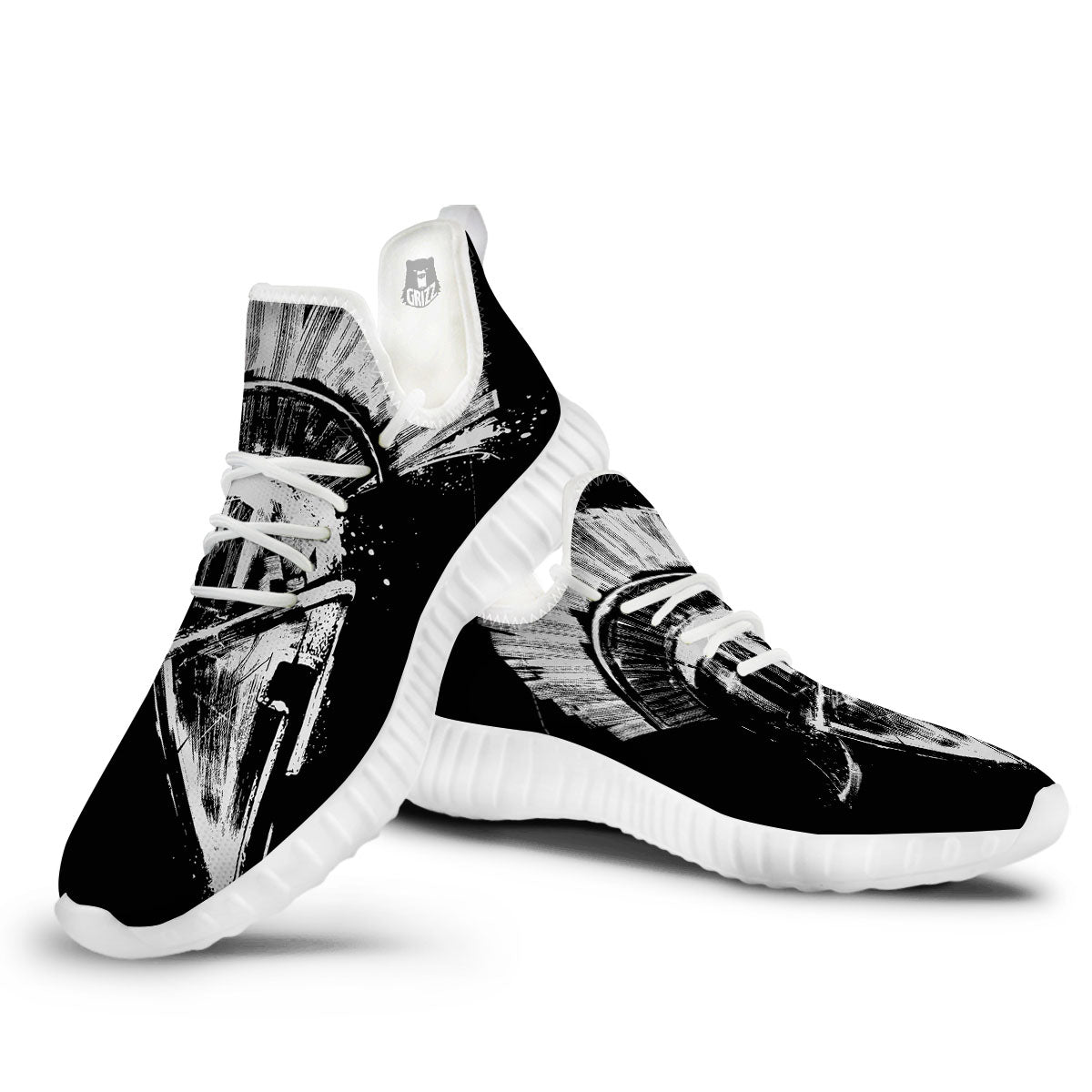 Helmet Ancient Spartan Print White Walking Shoes-grizzshop