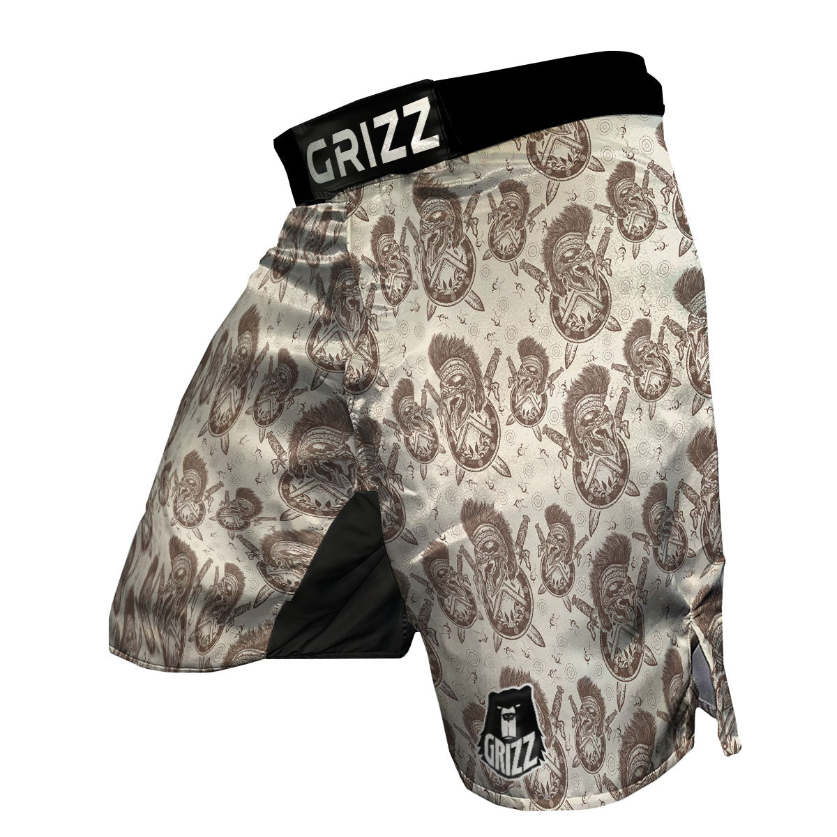 Helmet Spartan Warrior Print Pattern MMA Shorts-grizzshop