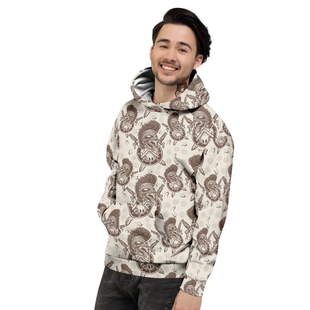 Helmet Spartan Warrior Print Pattern Men's Hoodie-grizzshop