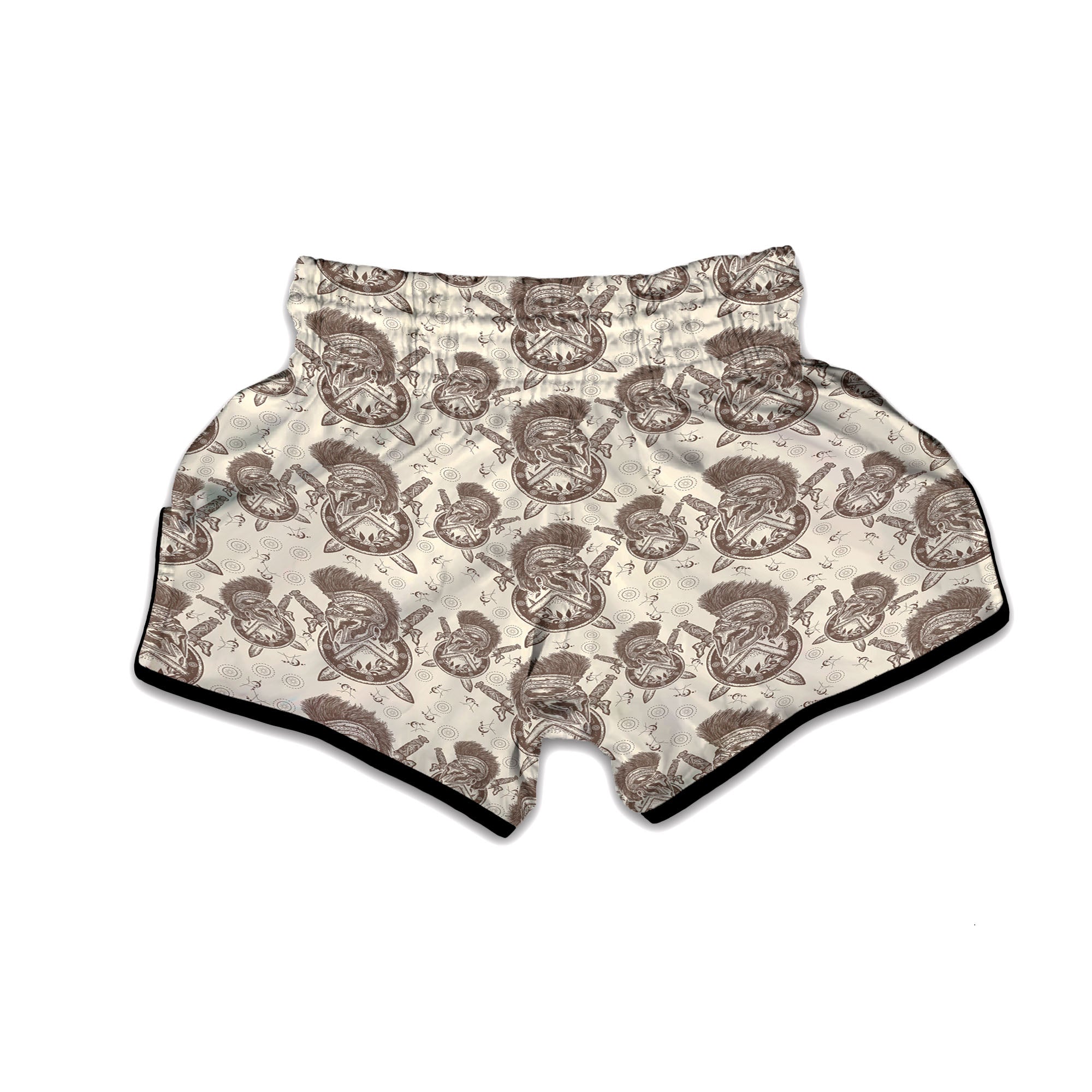 Helmet Spartan Warrior Print Pattern Muay Thai Boxing Shorts-grizzshop