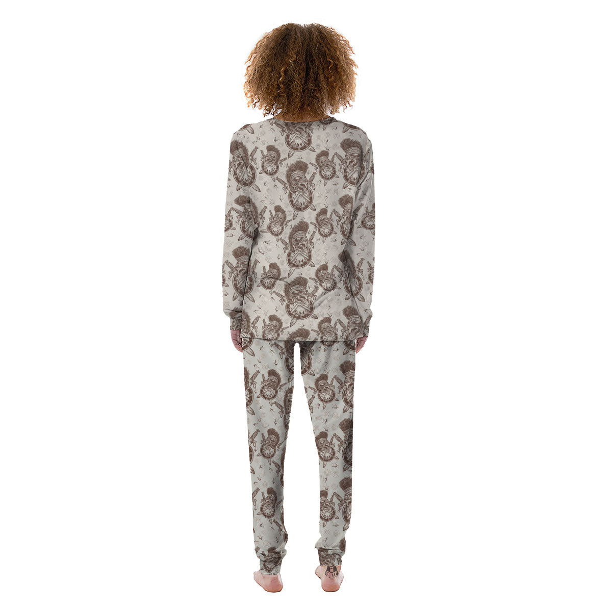 Helmet Spartan Warrior Print Pattern Women's Pajamas-grizzshop