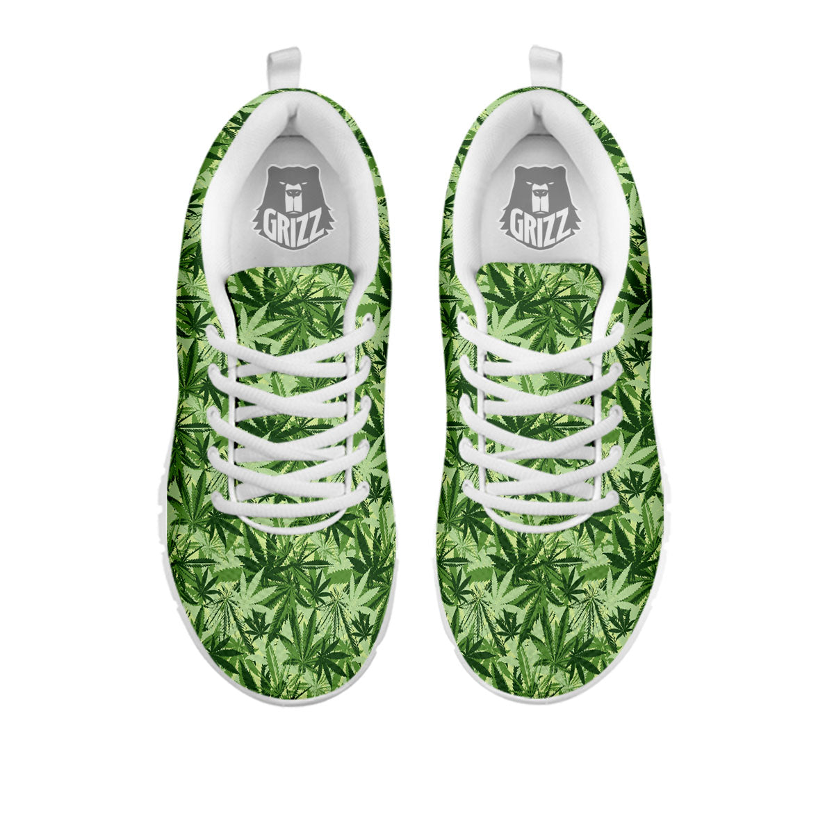 Hemp Leaf Print Pattern White Sneaker-grizzshop