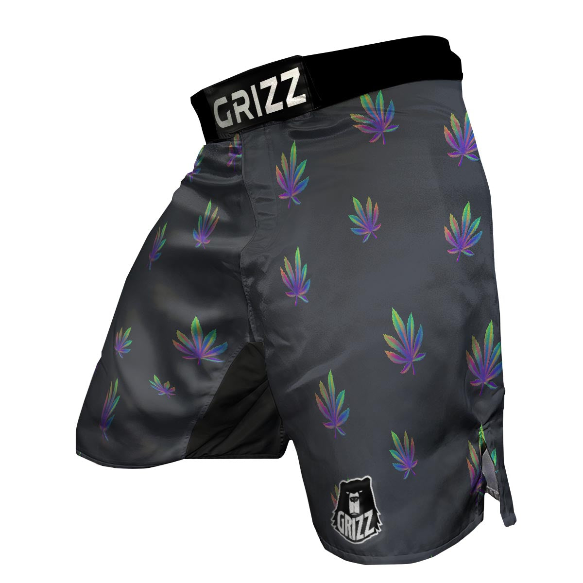 Hemp Leaves Reggae Trippy Print Pattern MMA Shorts-grizzshop
