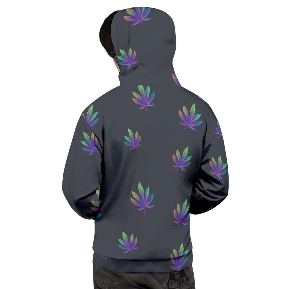 Hemp Leaves Reggae Trippy Print Pattern Men's Hoodie-grizzshop