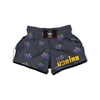 Hemp Leaves Reggae Trippy Print Pattern Muay Thai Boxing Shorts-grizzshop