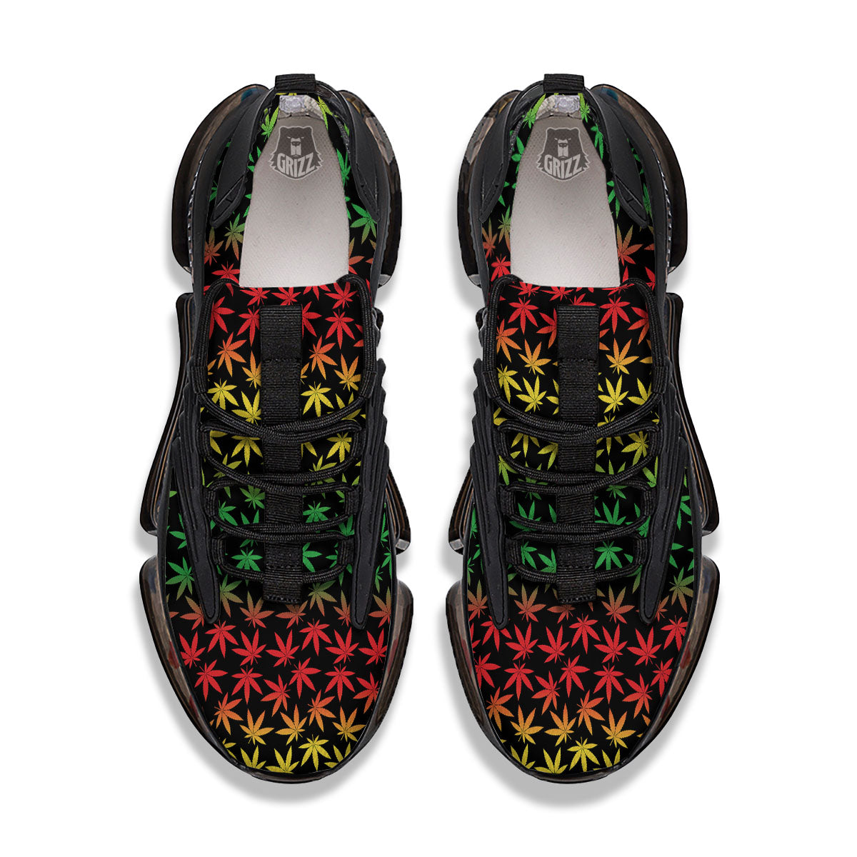 Hemp Rastafarian Print Pattern Black Gym Shoes-grizzshop