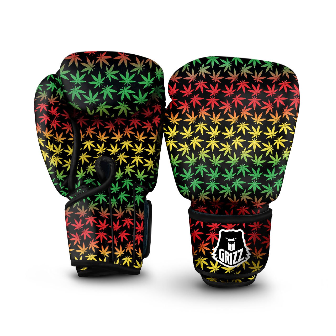 Hemp Rastafarian Print Pattern Boxing Gloves-grizzshop