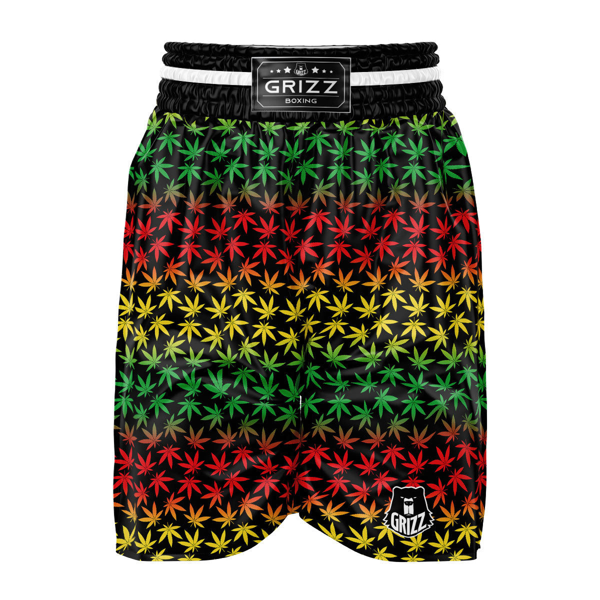 Hemp Rastafarian Print Pattern Boxing Shorts-grizzshop