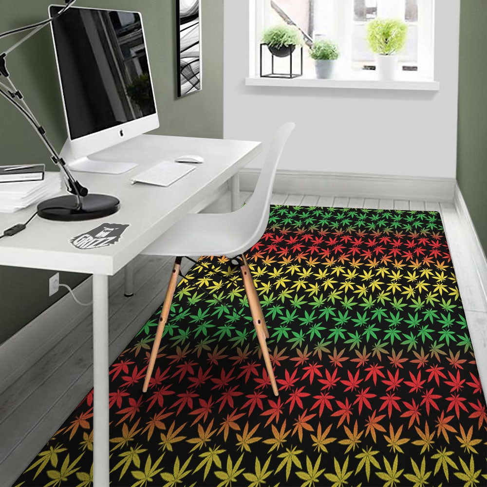Hemp Rastafarian Print Pattern Floor Mat-grizzshop