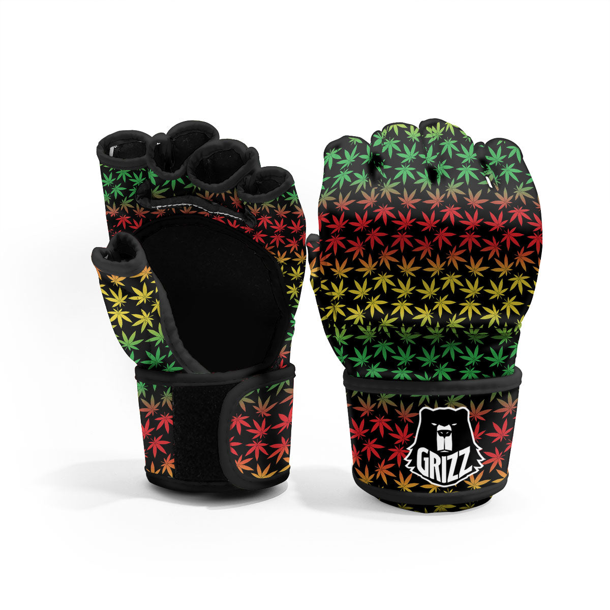 Hemp Rastafarian Print Pattern MMA Gloves-grizzshop
