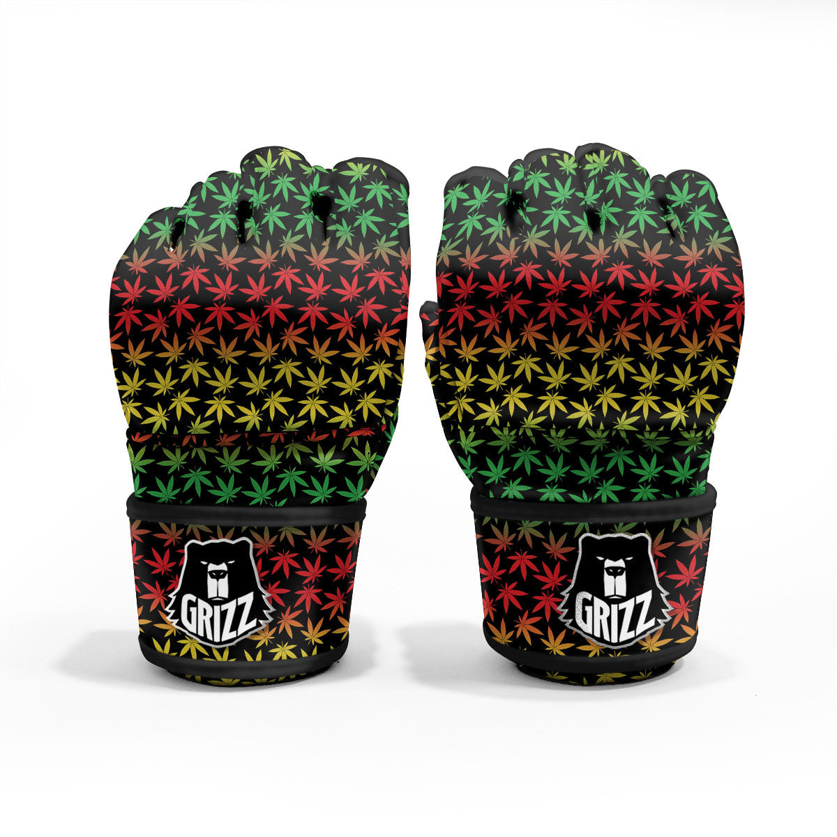 Hemp Rastafarian Print Pattern MMA Gloves-grizzshop