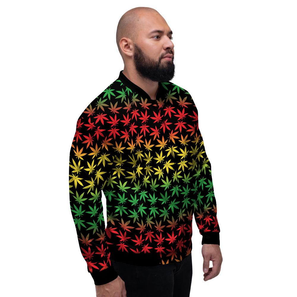 Hemp Rastafarian Print Pattern Men's Bomber Jacket-grizzshop