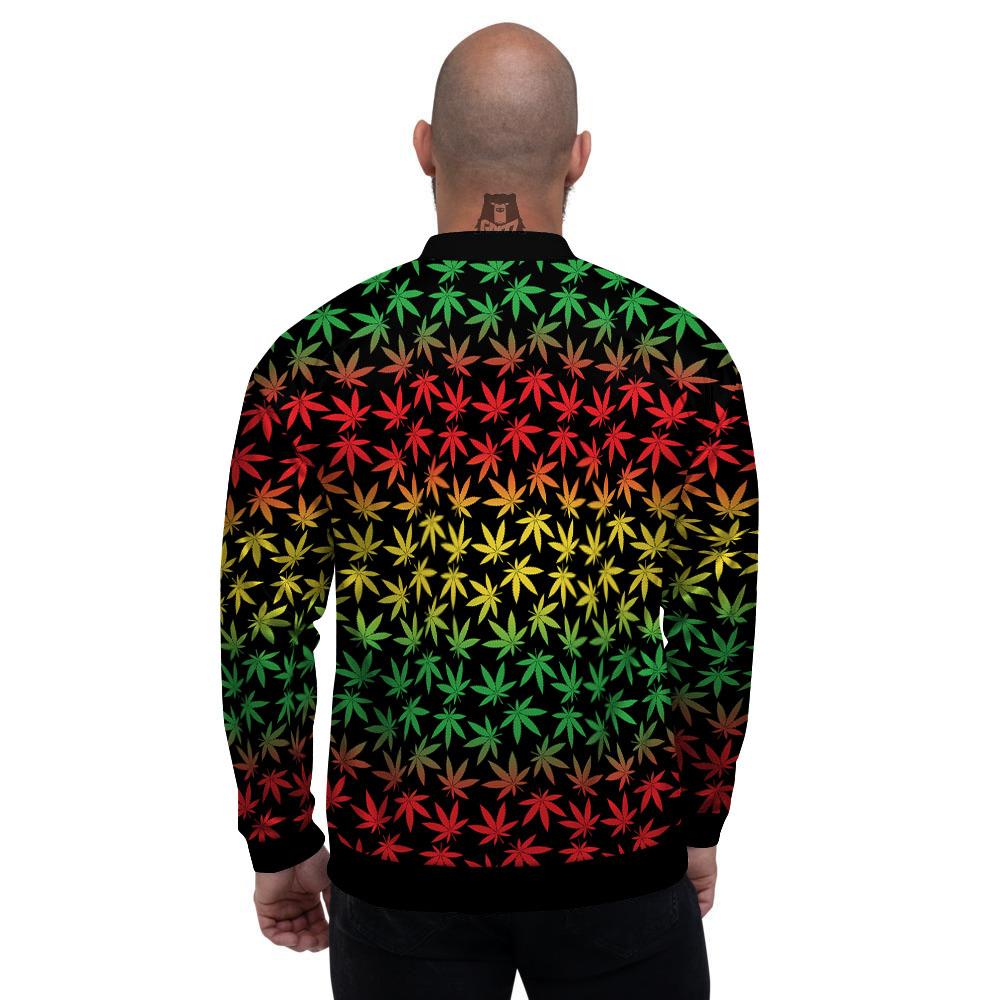Hemp Rastafarian Print Pattern Men's Bomber Jacket-grizzshop