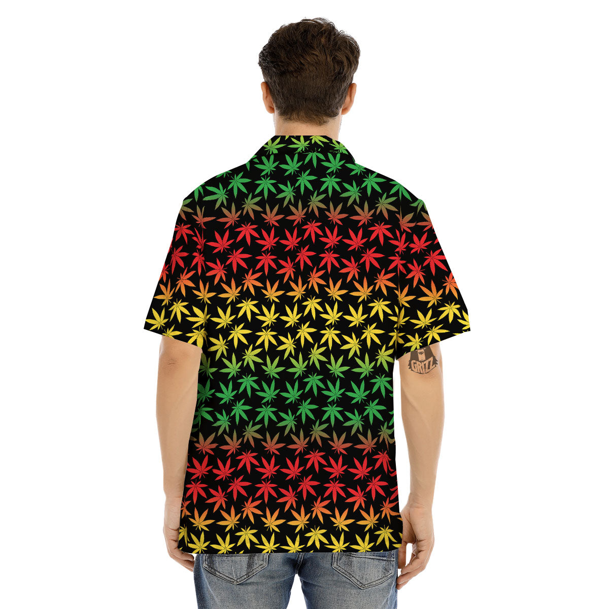 Hemp Rastafarian Print Pattern Men's Hawaiian Shirt-grizzshop