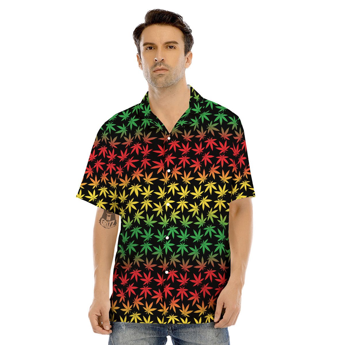 Hemp Rastafarian Print Pattern Men's Hawaiian Shirt-grizzshop