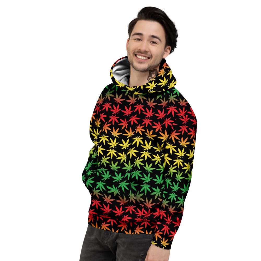 Hemp Rastafarian Print Pattern Men's Hoodie-grizzshop