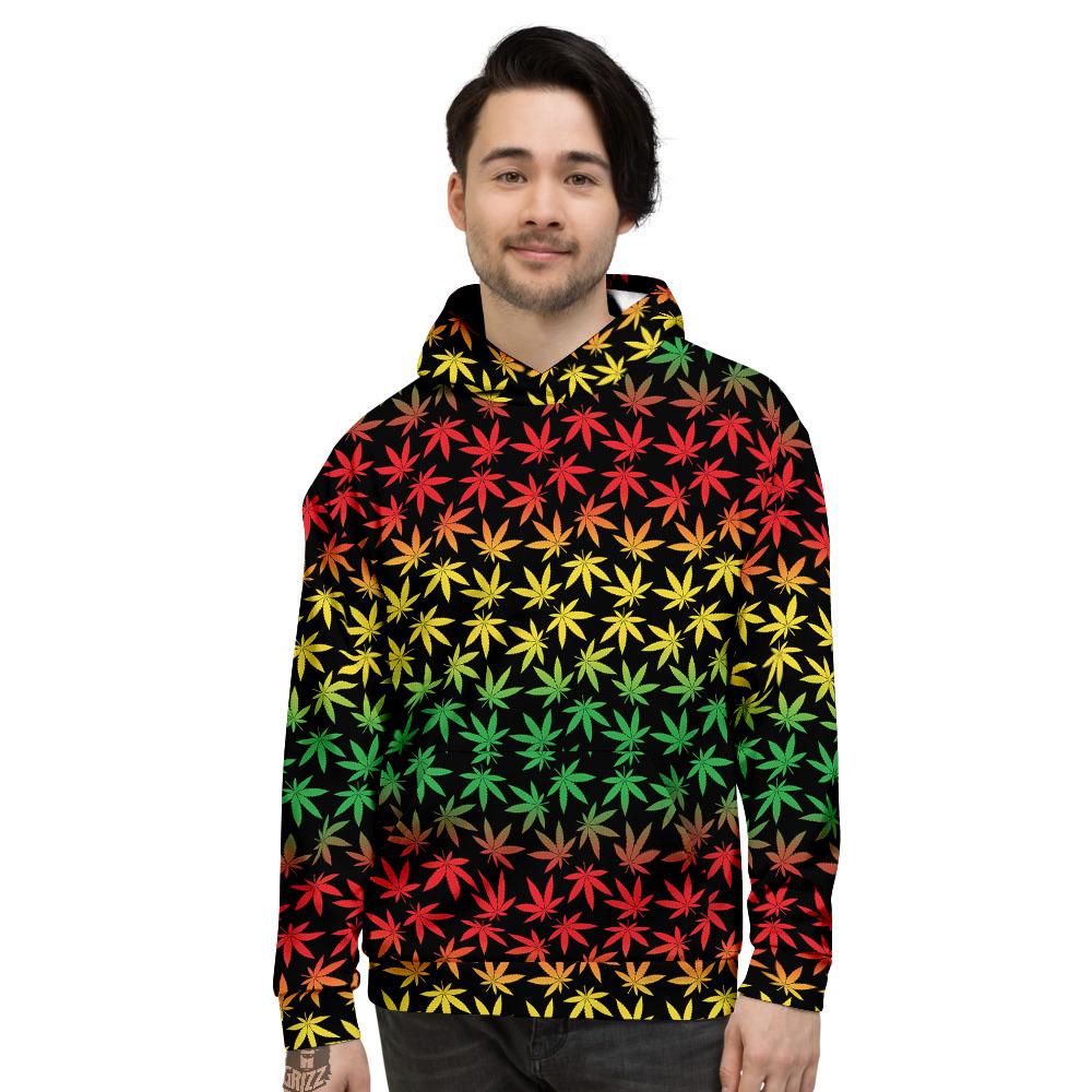 Hemp Rastafarian Print Pattern Men's Hoodie-grizzshop