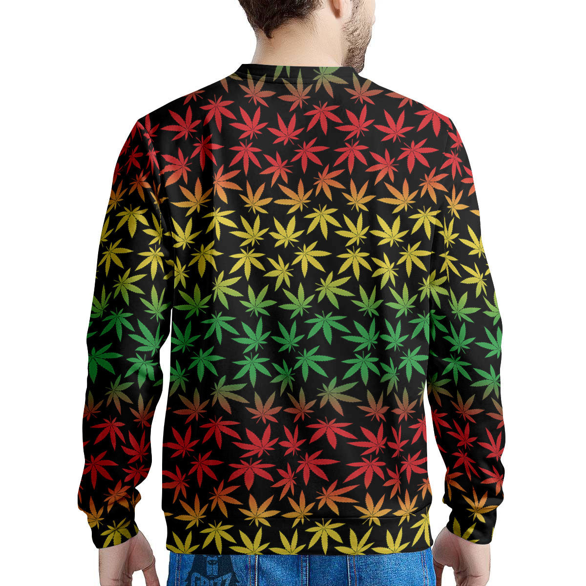 Hemp Rastafarian Print Pattern Men's Sweatshirt-grizzshop