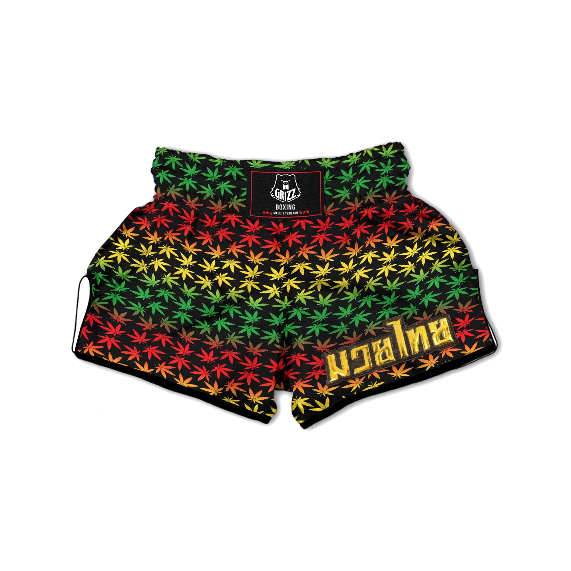 Hemp Rastafarian Print Pattern Muay Thai Boxing Shorts-grizzshop