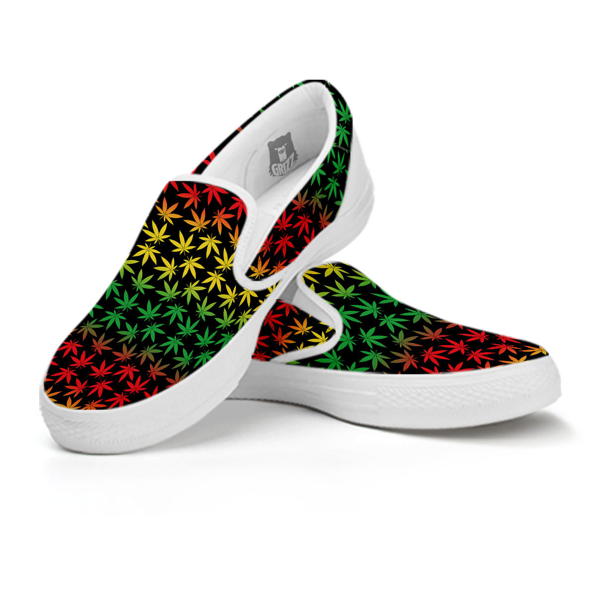 Hemp Rastafarian Print Pattern White Slip On Shoes-grizzshop