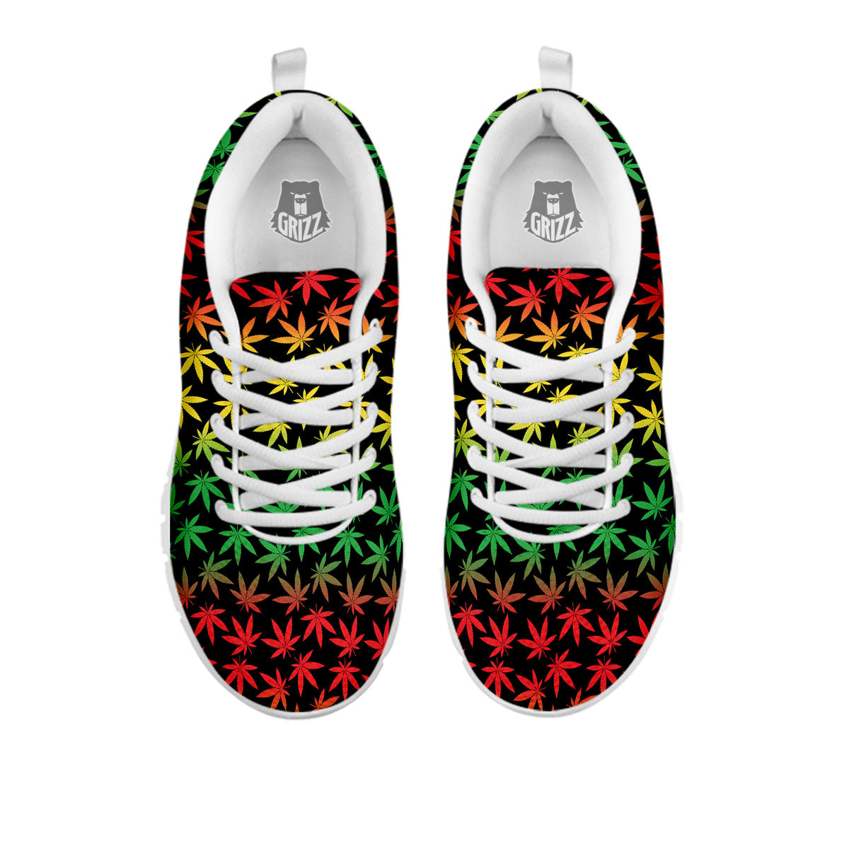 Hemp Rastafarian Print Pattern White Sneaker-grizzshop