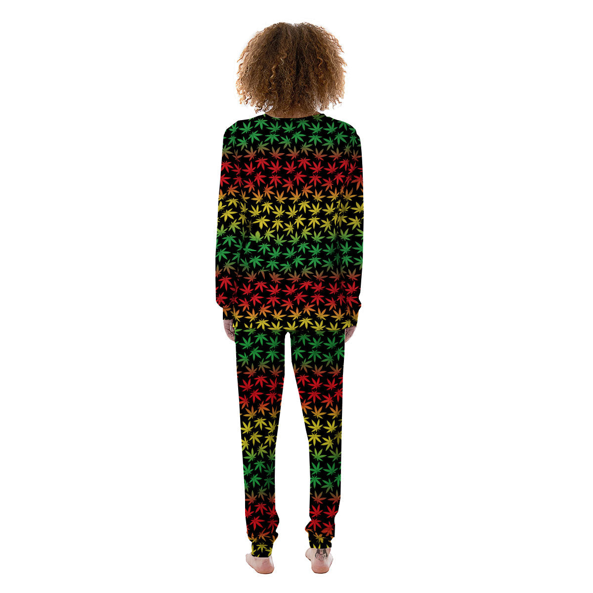 Hemp Rastafarian Print Pattern Women's Pajamas-grizzshop