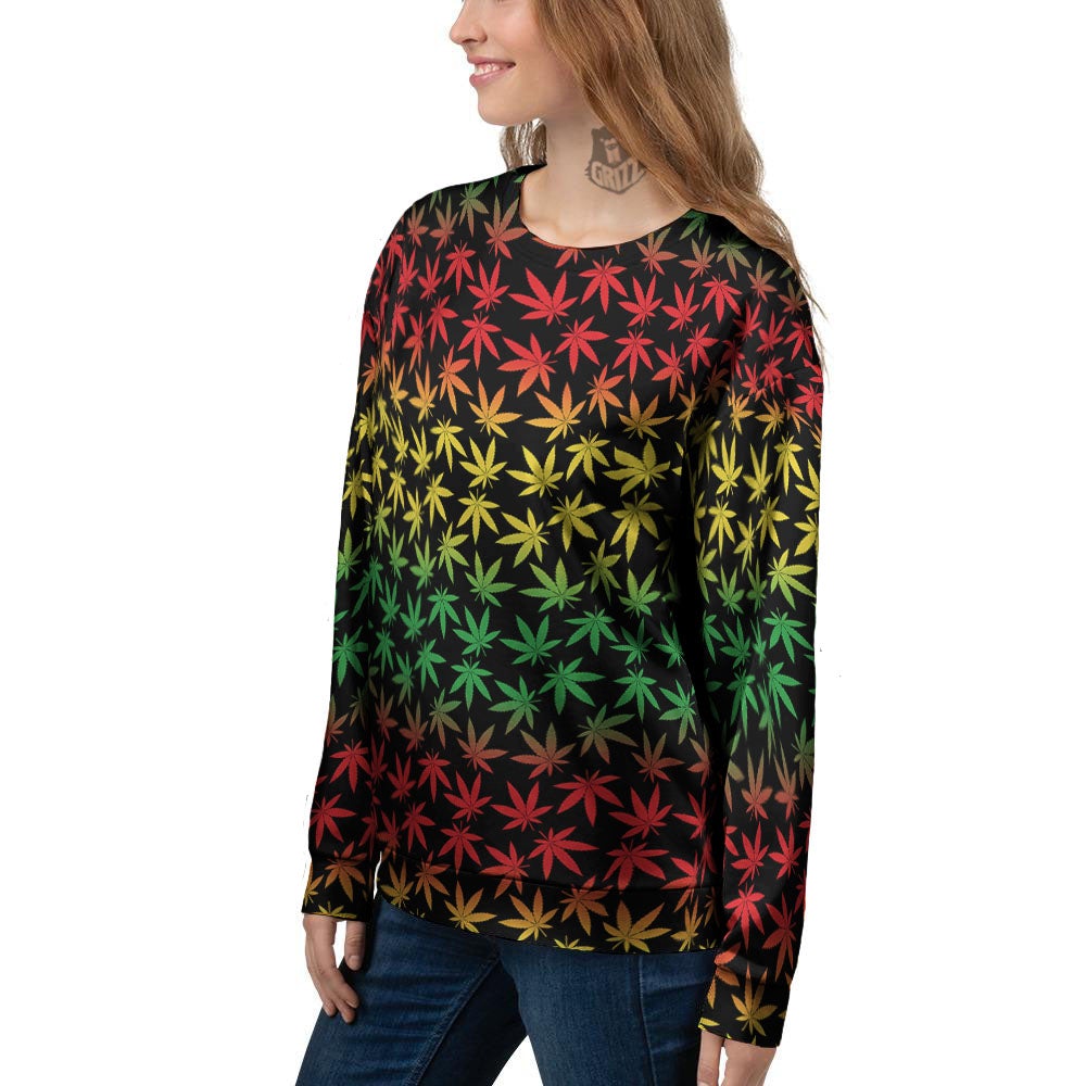 Hemp Rastafarian Print Pattern Women's Sweatshirt-grizzshop