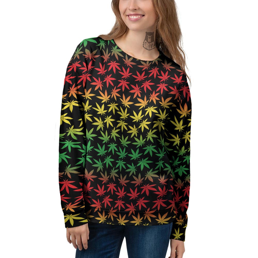 Hemp Rastafarian Print Pattern Women's Sweatshirt-grizzshop