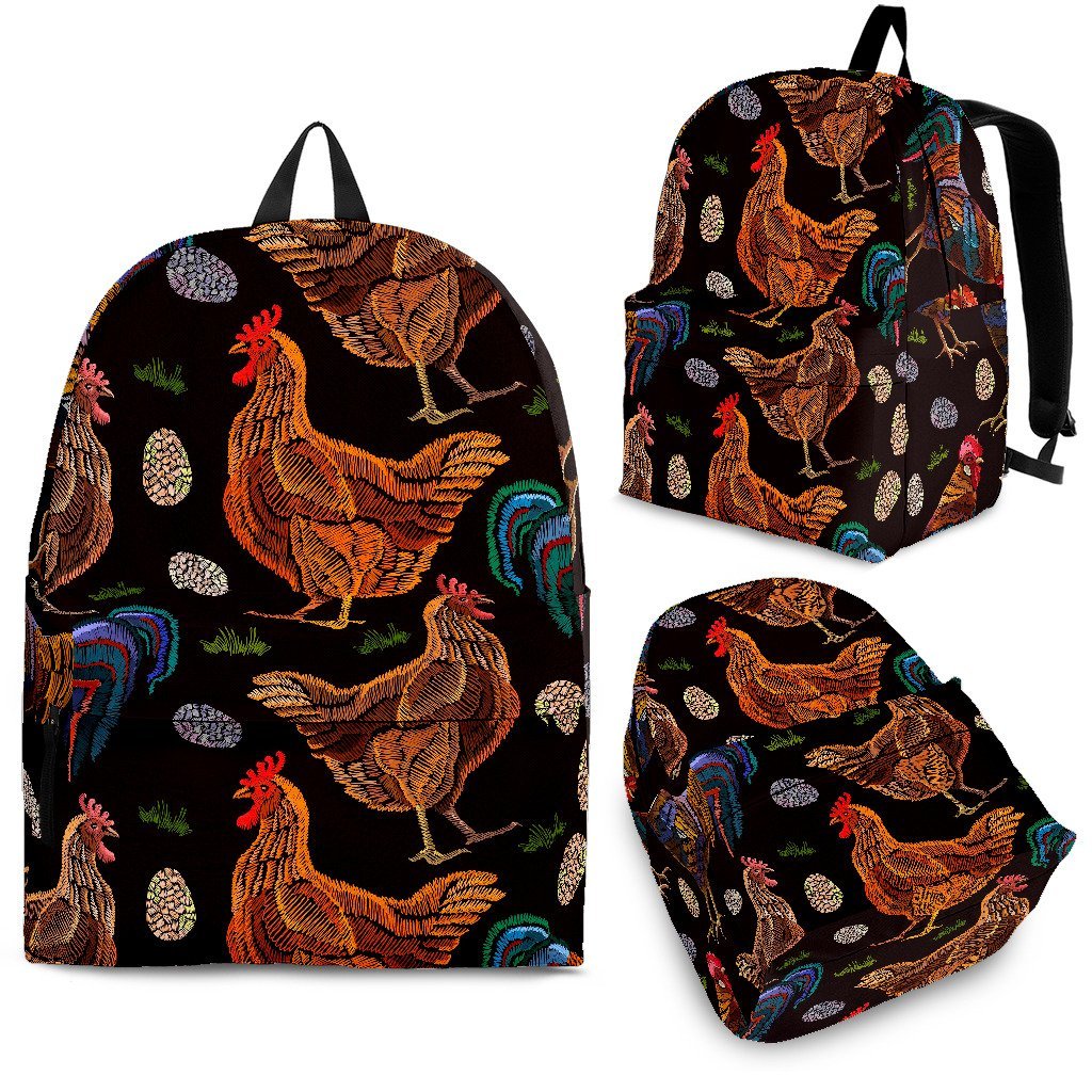 Hen Farm Chicken Eggs Pattern Print Backpack-grizzshop