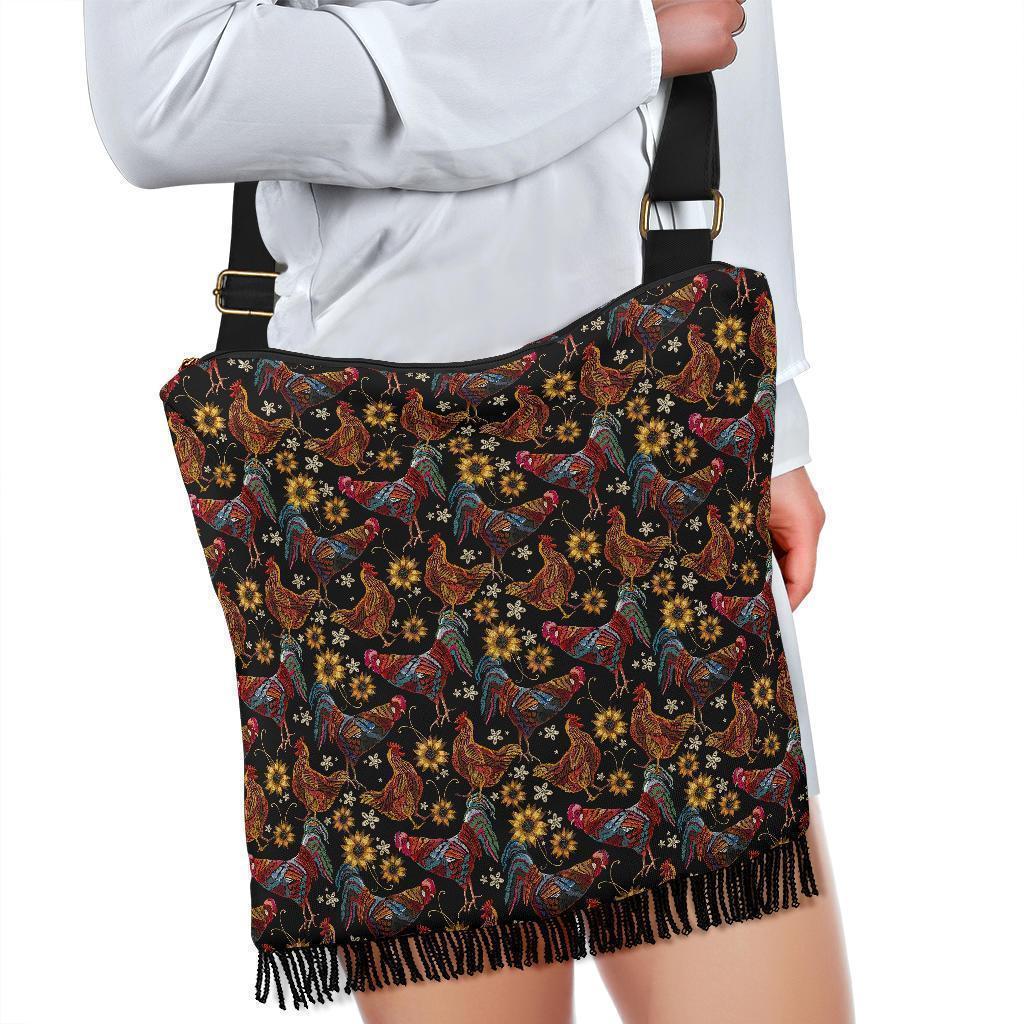 Hen Farm Chicken Eggs Pattern Print Crossbody Bags-grizzshop