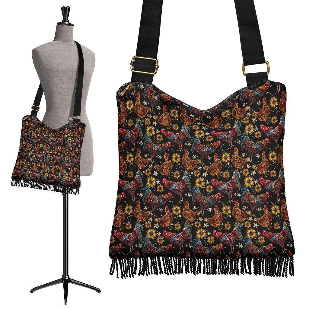 Hen Farm Chicken Eggs Pattern Print Crossbody Bags-grizzshop