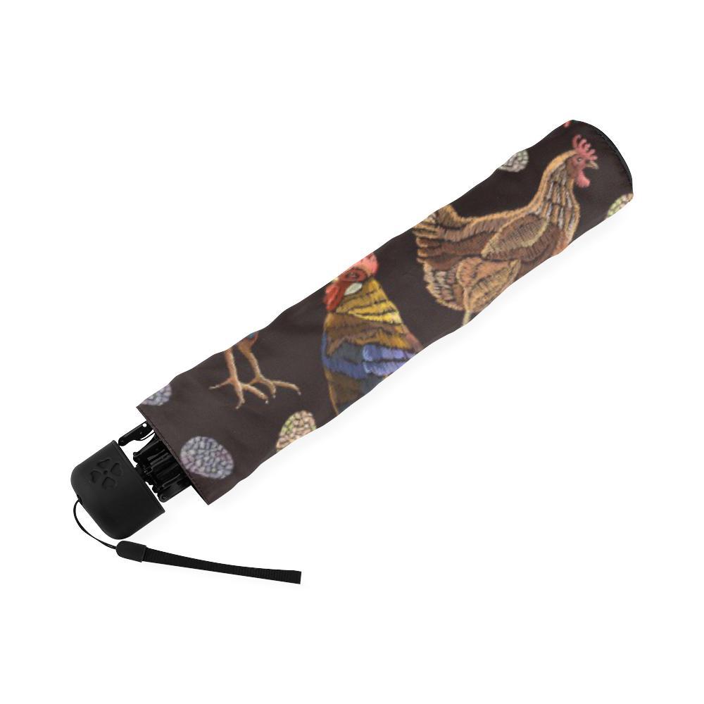 Hen Farm Chicken Eggs Pattern Print Foldable Umbrella-grizzshop