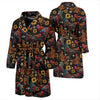 Hen Farm Chicken Eggs Pattern Print Men Long Robe-grizzshop