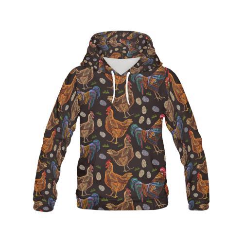 Hen Farm Chicken Eggs Pattern Print Men Pullover Hoodie-grizzshop