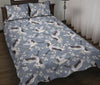 Heron Floral Pattern Print Bed Set Quilt-grizzshop