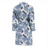 Heron Floral Pattern Print Men Long Robe-grizzshop