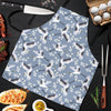 Heron Floral Pattern Print Men's Apron-grizzshop